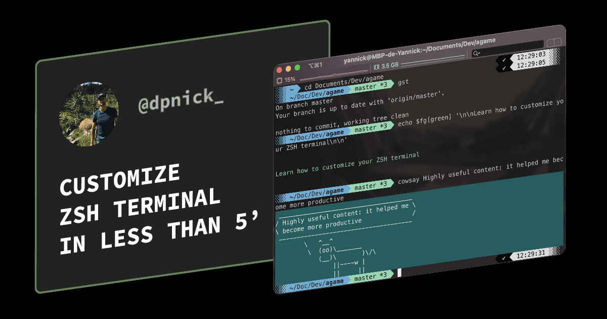 Customizing your ZSH terminal in less than 5minutes